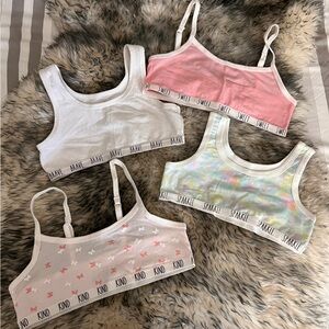 Set of Four Girls' Bralettes with Fun Prints Rae Dunn